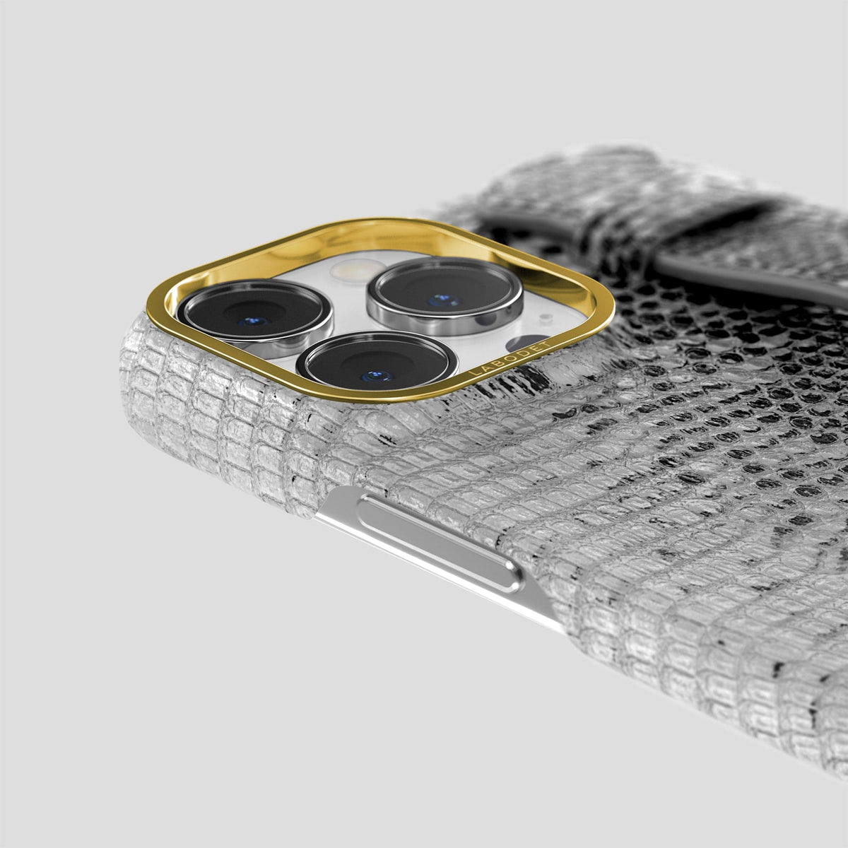 Dark iPhone 13 Pro Max Himalayan Lizard Strap Case with Gold Metal -6 | Dark-Gold