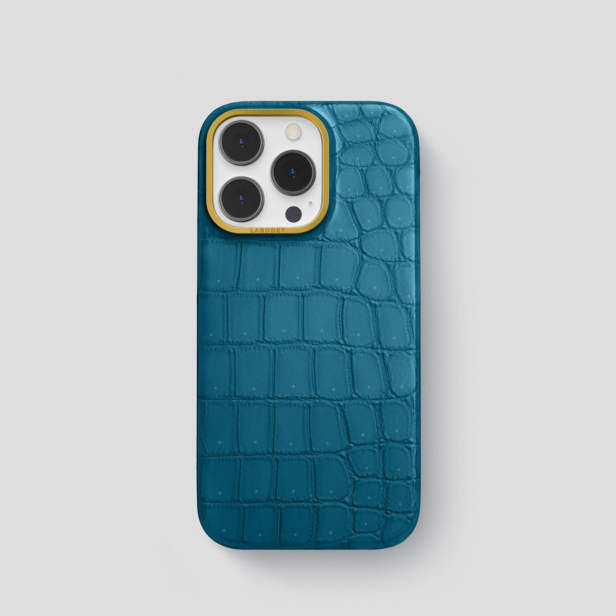 Duck-Blue iPhone 13 Pro Classic Case with Gold Metal -1 | Duck-Blue-Gold
