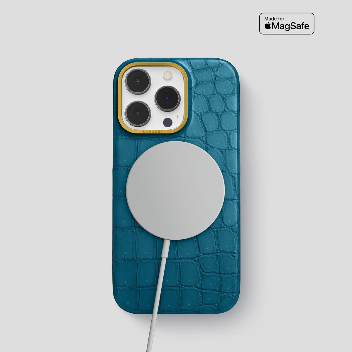 Duck-Blue iPhone 13 Pro Classic Case with Gold Metal -5 | Duck-Blue-Gold
