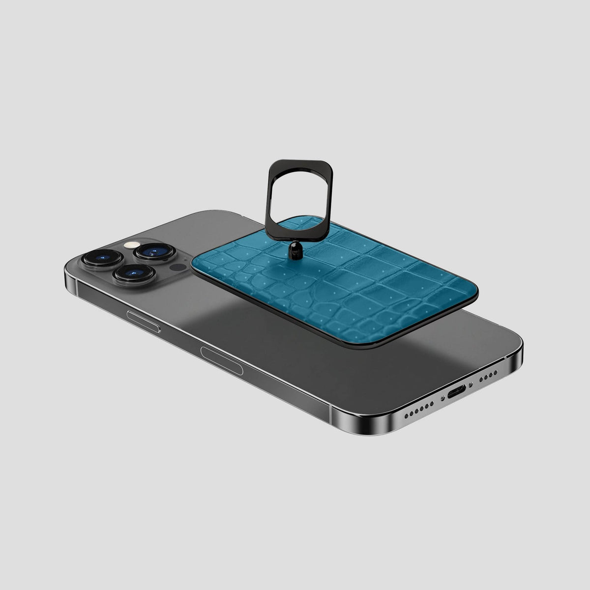 Duck Blue MagSafe Ring iPhone 13 Pro Max with Black Metal -4 | Duck-Blue-Black
