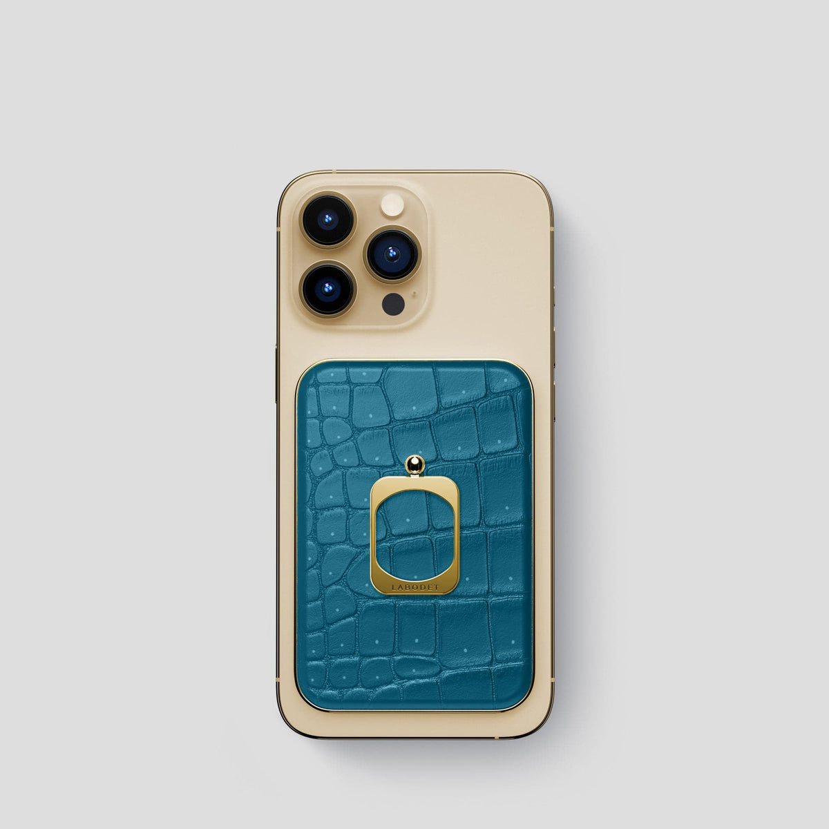 Duck Blue MagSafe Ring iPhone 13 Pro with Gold Metal -2 | Duck-Blue-Gold