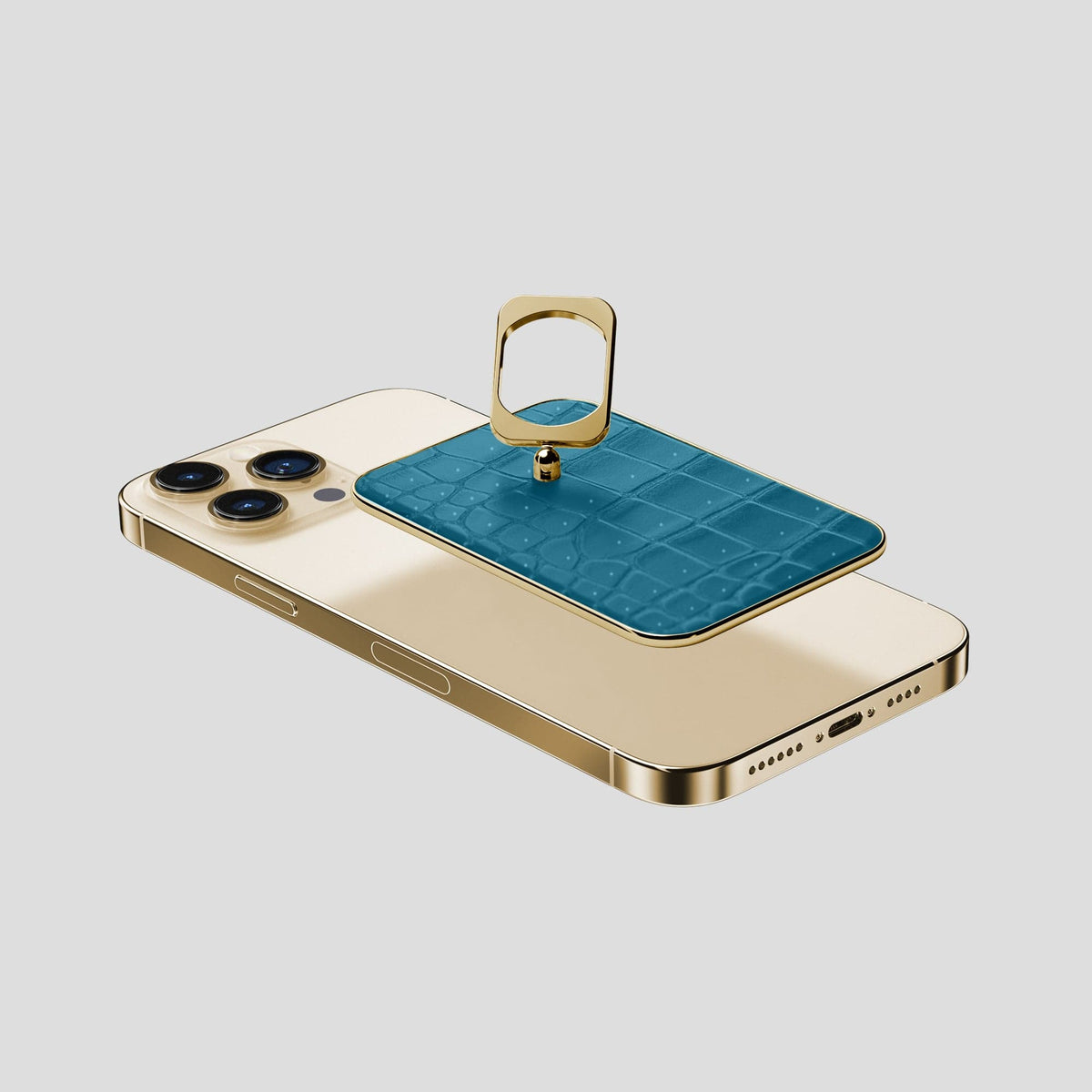 Duck Blue MagSafe Ring iPhone 13 Pro Max with Gold Metal -4 | Duck-Blue-Gold