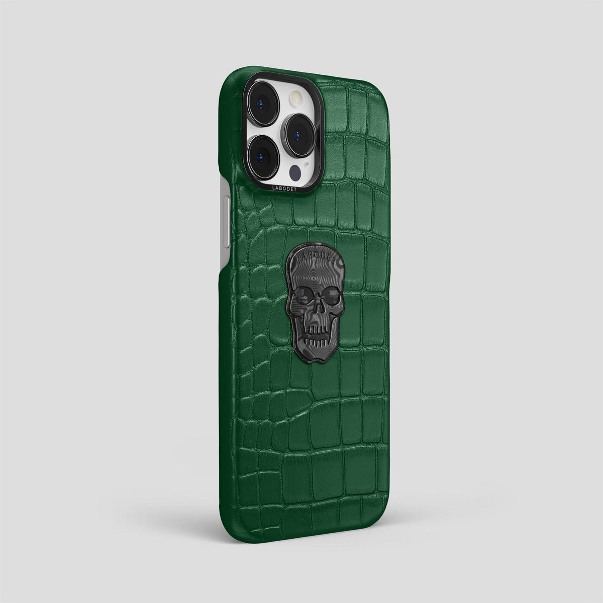 Forest-Green iPhone 13 Pro Max Classic Case Alligator with Black Metal -2 | Forest-Green-Black
