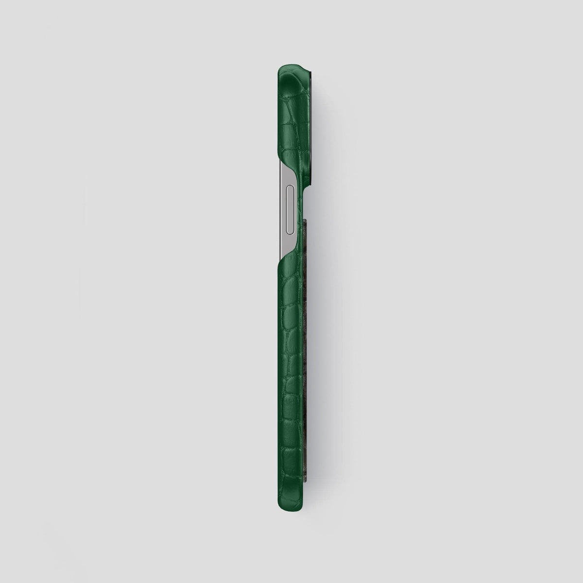 Forest-Green iPhone 13 Pro Max Classic Case Alligator with Black Metal -3 | Forest-Green-Black