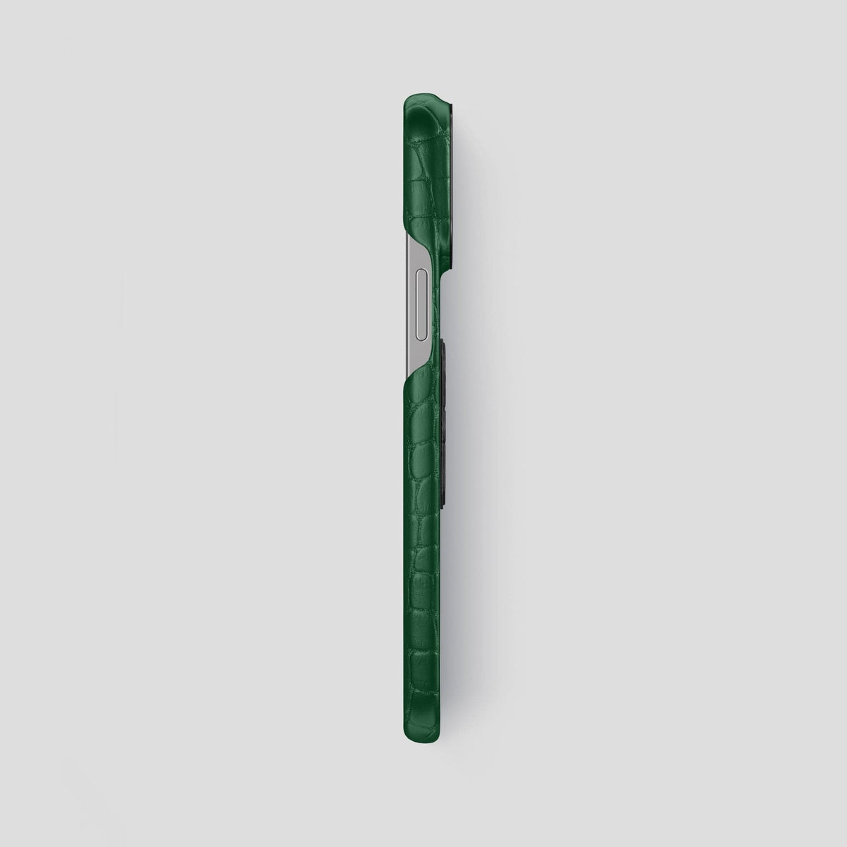 Forest-Green iPhone 13 Pro Max Classic Case Alligator with Black Metal -3 | Forest-Green-Black