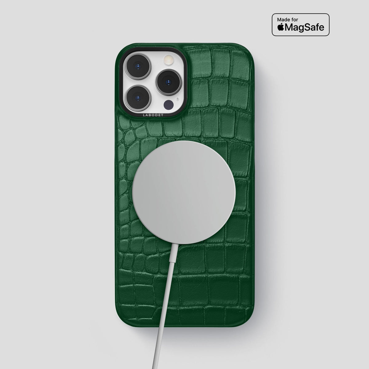 Forest-Green iPhone 13 Pro Max Classic Case Alligator with Black Metal -4 | Forest-Green-Black