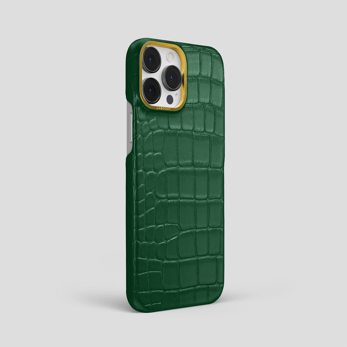 Forest-Green iPhone 13 Pro Max Classic Case Alligator with Gold Metal -2 | Forest-Green-Gold