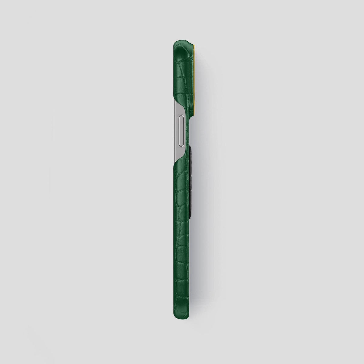 Forest-Green iPhone 13 Pro Max Classic Case Alligator with Gold Metal -3 | Forest-Green-Gold