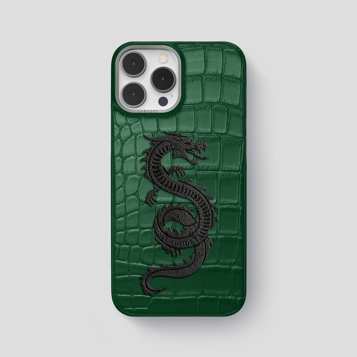 Forest-Green iPhone 13 Pro Max Classic Case Alligator with Steel Metal -1 | Forest-Green-Steel