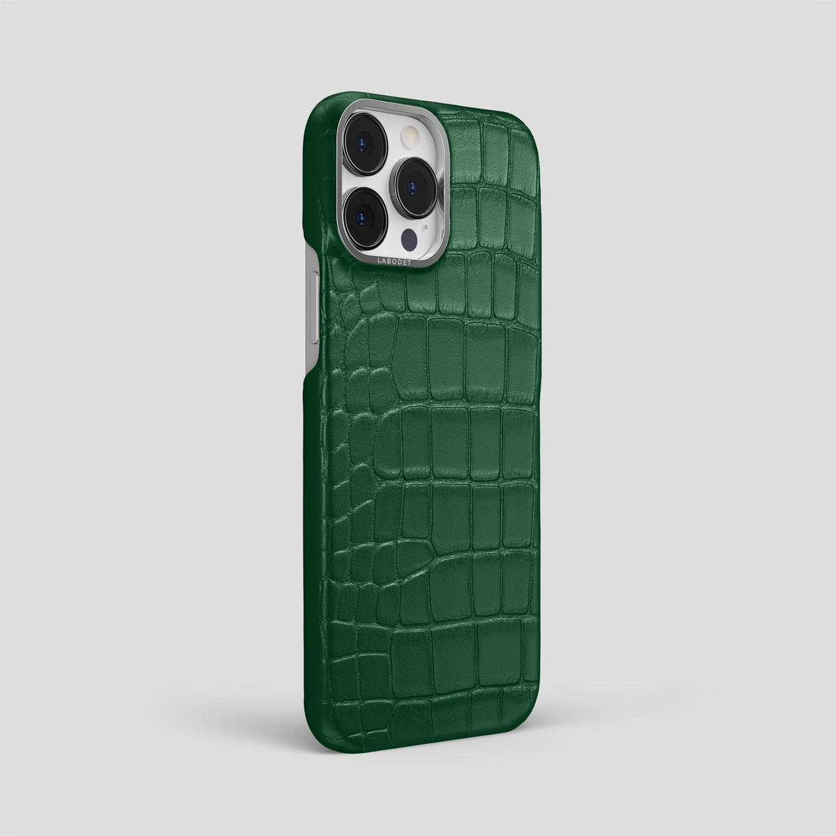 Forest-Green iPhone 13 Pro Max Classic Case Alligator with Steel Metal -2 | Forest-Green-Steel