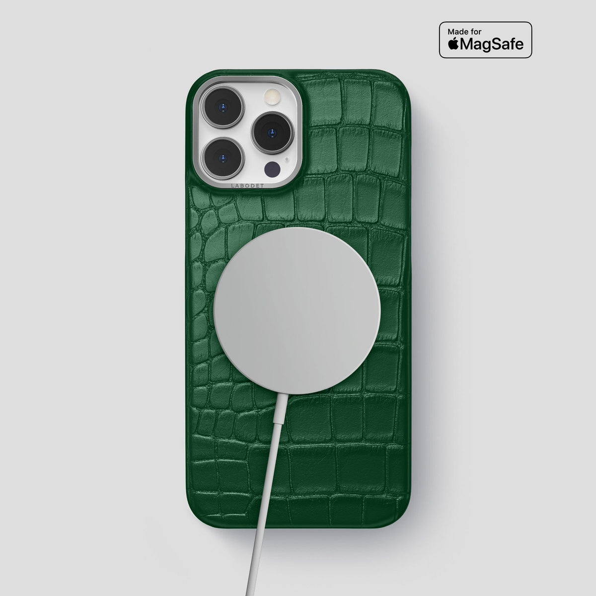 Forest-Green iPhone 13 Pro Max Classic Case Alligator with Steel Metal -4 | Forest-Green-Steel