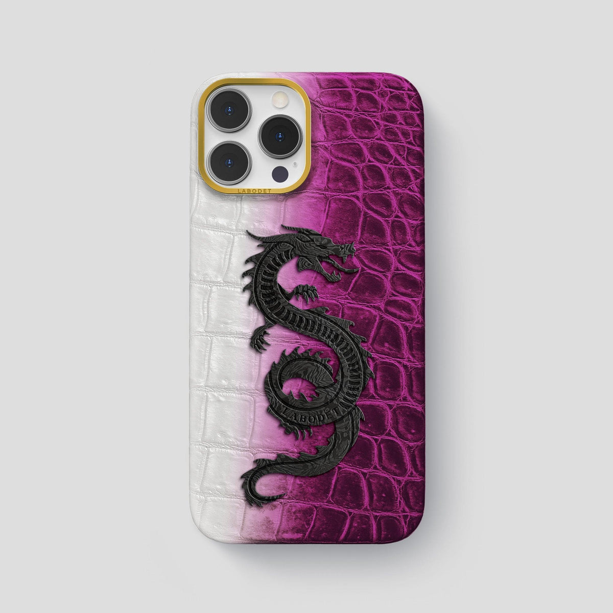Fuchsia iPhone 13 Pro Max Himalaya Classic Case with Gold Metal -1 | Fuchsia-Gold