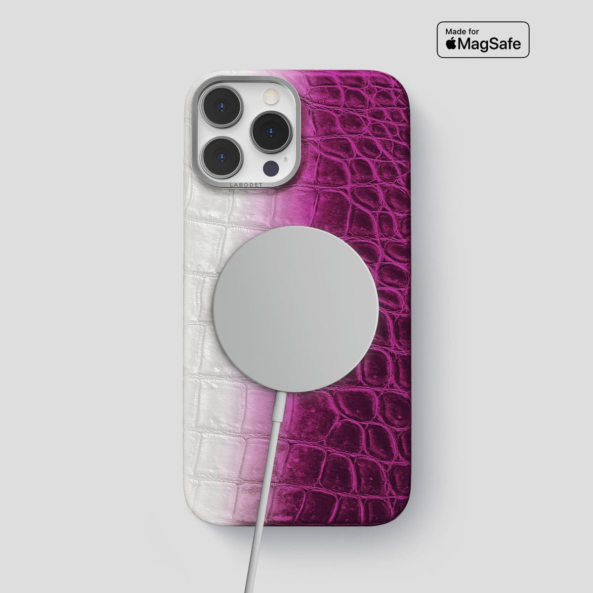 Fuchsia iPhone 13 Pro Max Himalaya Classic Case with Steel Metal -4 | Fuchsia-Steel
