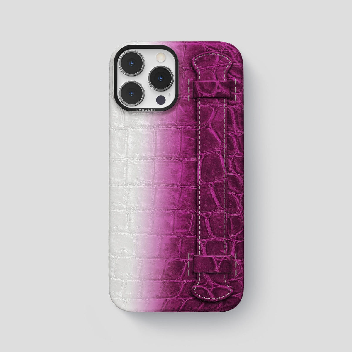 Fuchsia iPhone 13 Pro Max Himalaya Strap Case with Black Metal -1 | Fuchsia-Black