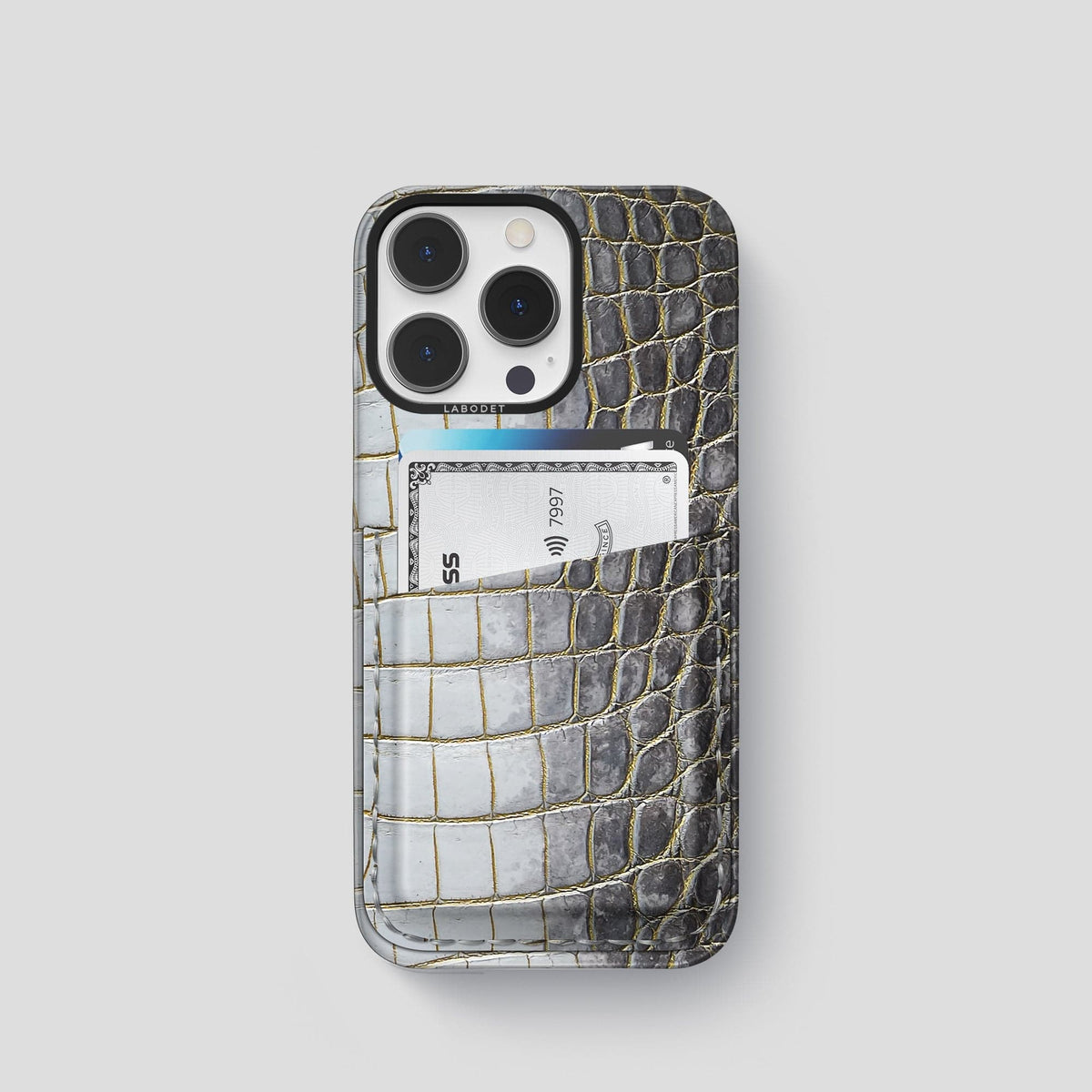 Gold iPhone 13 Pro Himalaya Card Case with Black Metal -1 | Gold-Black