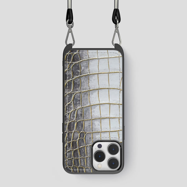 Crossbody Sport Case For iPhone 13 Pro In Himalayan Crocodile