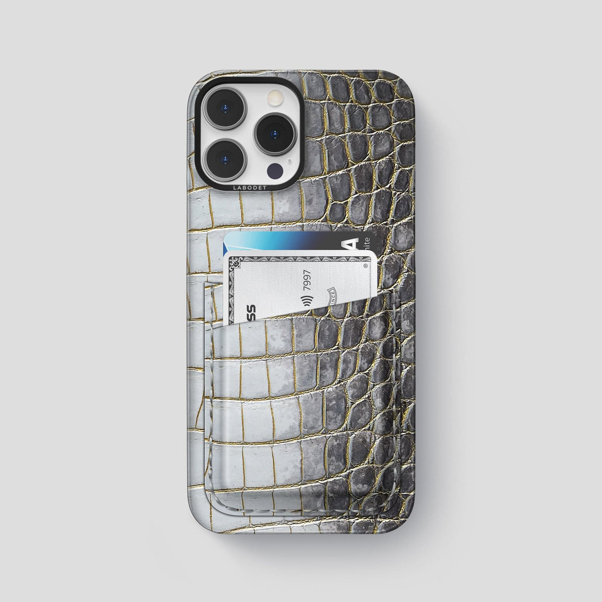 Gold iPhone 13 Pro Max Himalaya Card Case with Black Metal -1 | Gold-Black