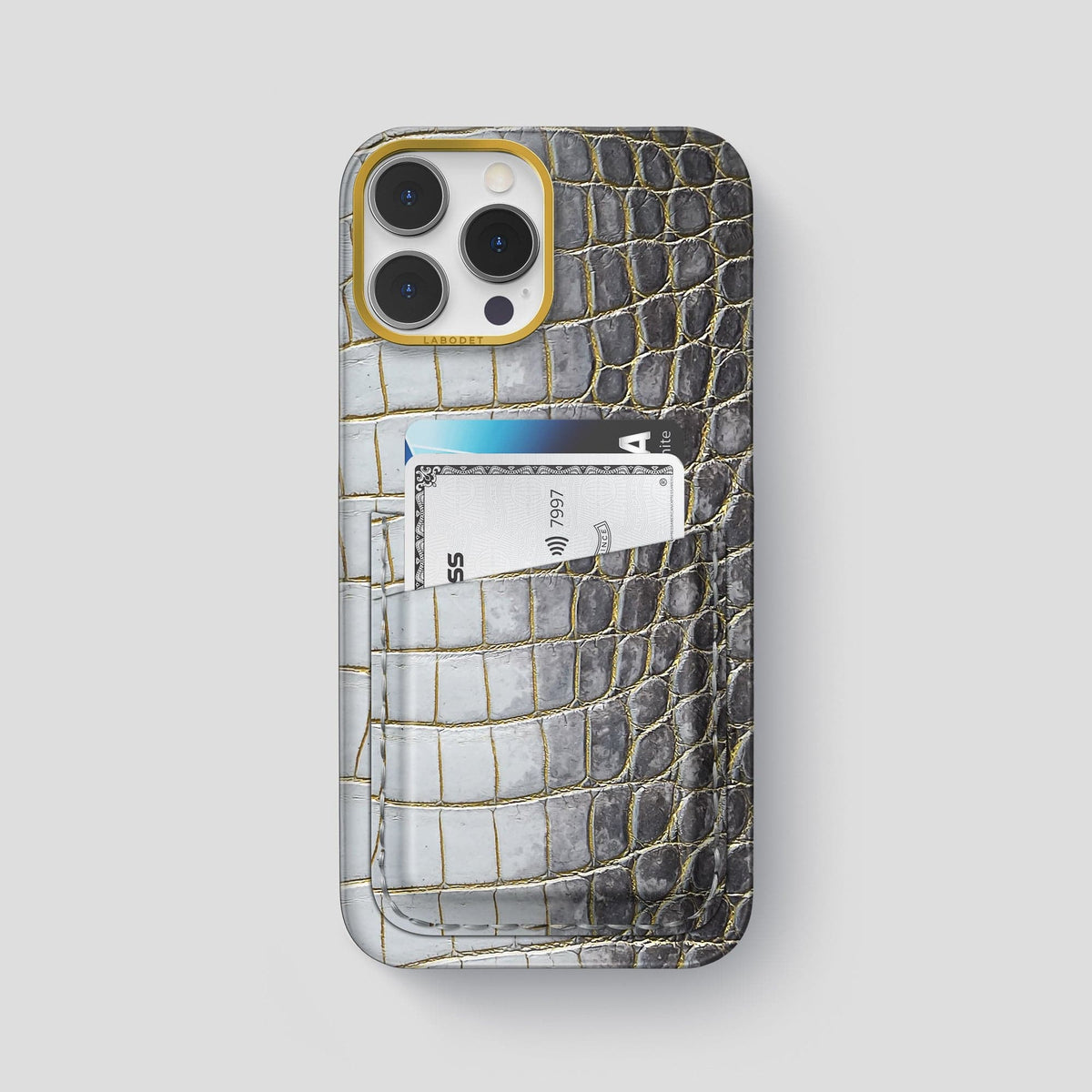 Gold iPhone 13 Pro Max Himalaya Card Case with Gold Metal -1 | Gold-Gold