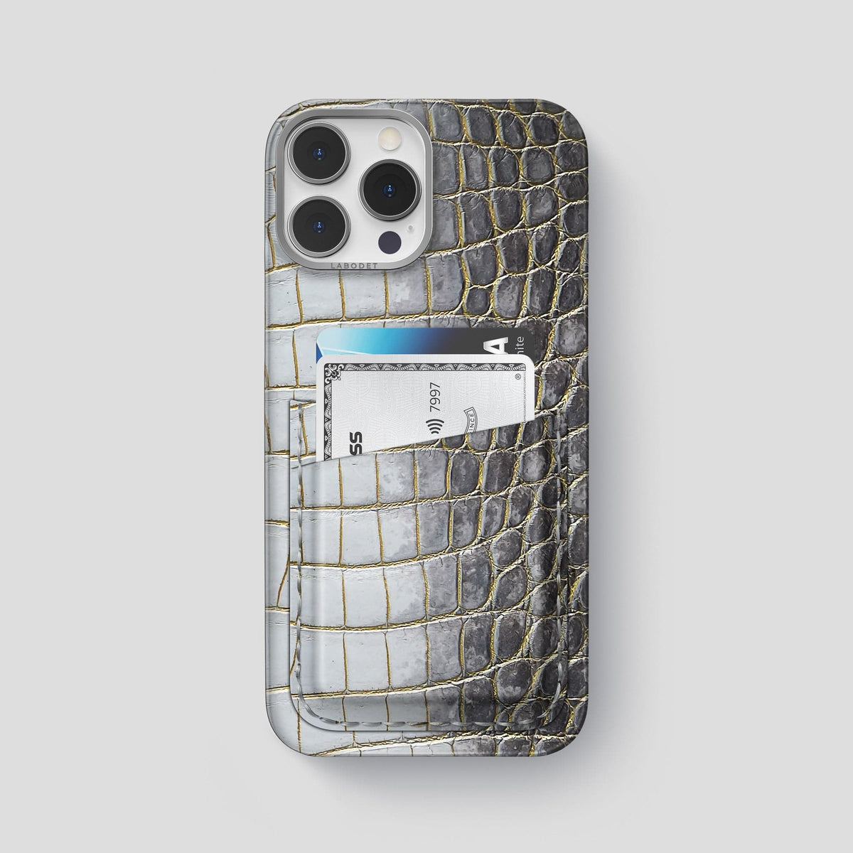Gold iPhone 13 Pro Max Himalaya Card Case with Steel Metal -1 | Gold-Steel