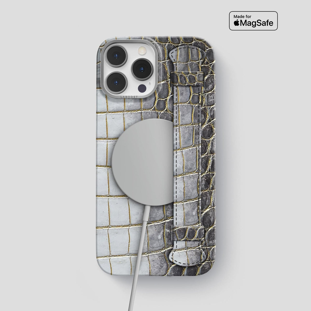 Gold iPhone 13 Pro Max Himalaya Strap Case with Steel Metal -5 | Gold-Steel
