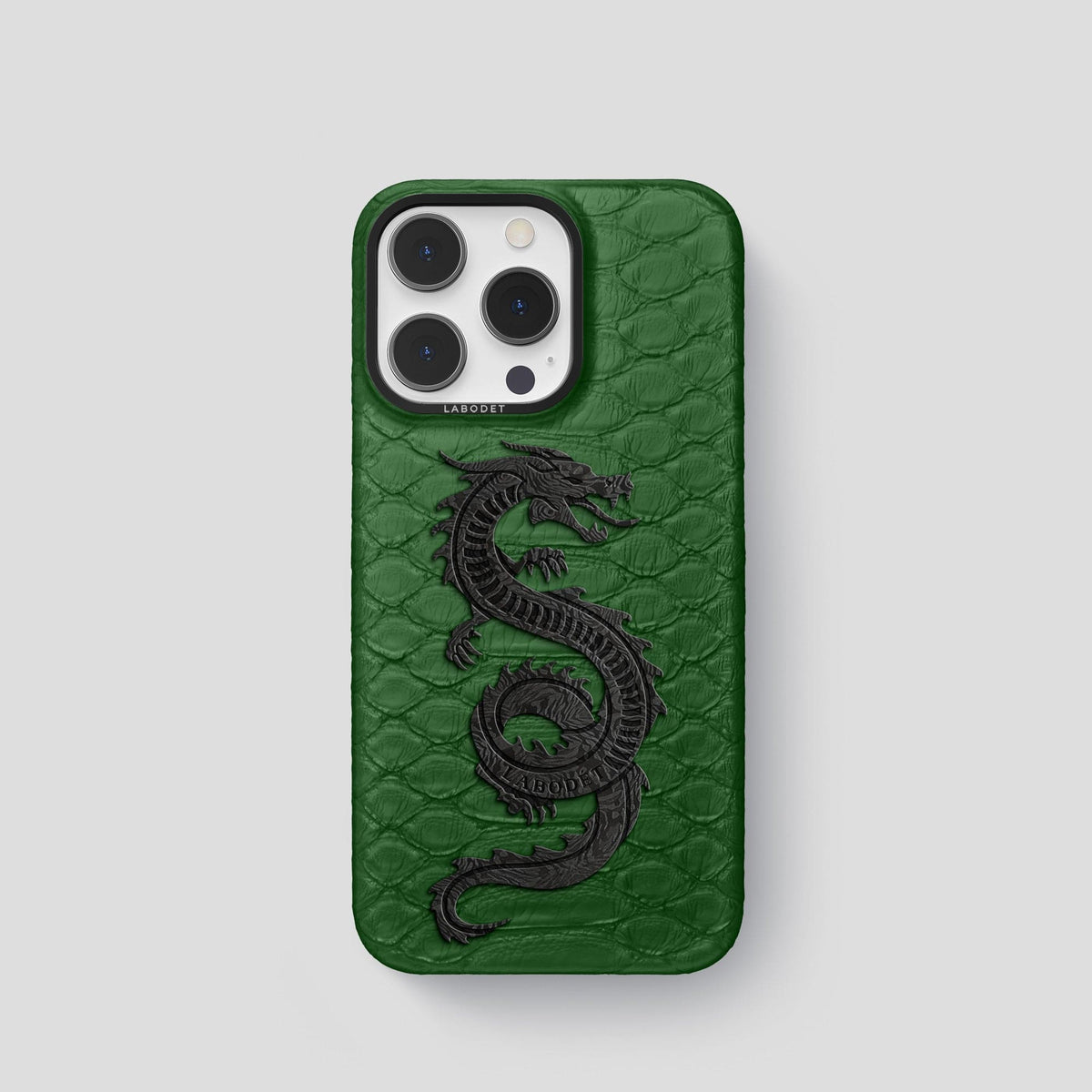 Green iPhone 13 Pro Classic Case Python with Black Metal -1 | Green-Black