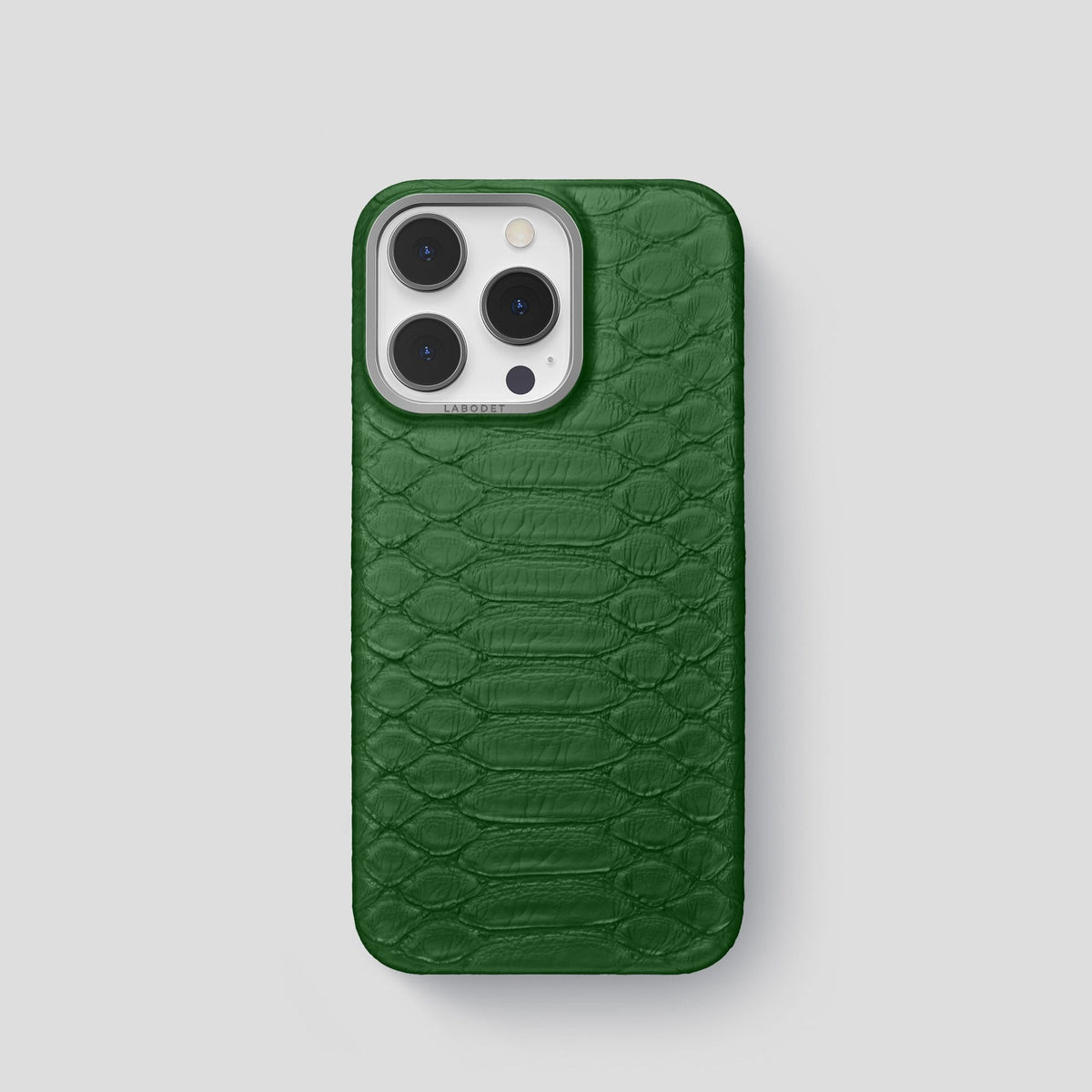 Green iPhone 13 Pro Classic Case Python with Steel Metal -1 | Green-Steel