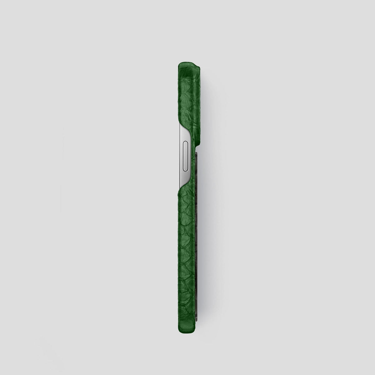 Green iPhone 13 Pro Classic Case Python with Steel Metal -3 | Green-Steel