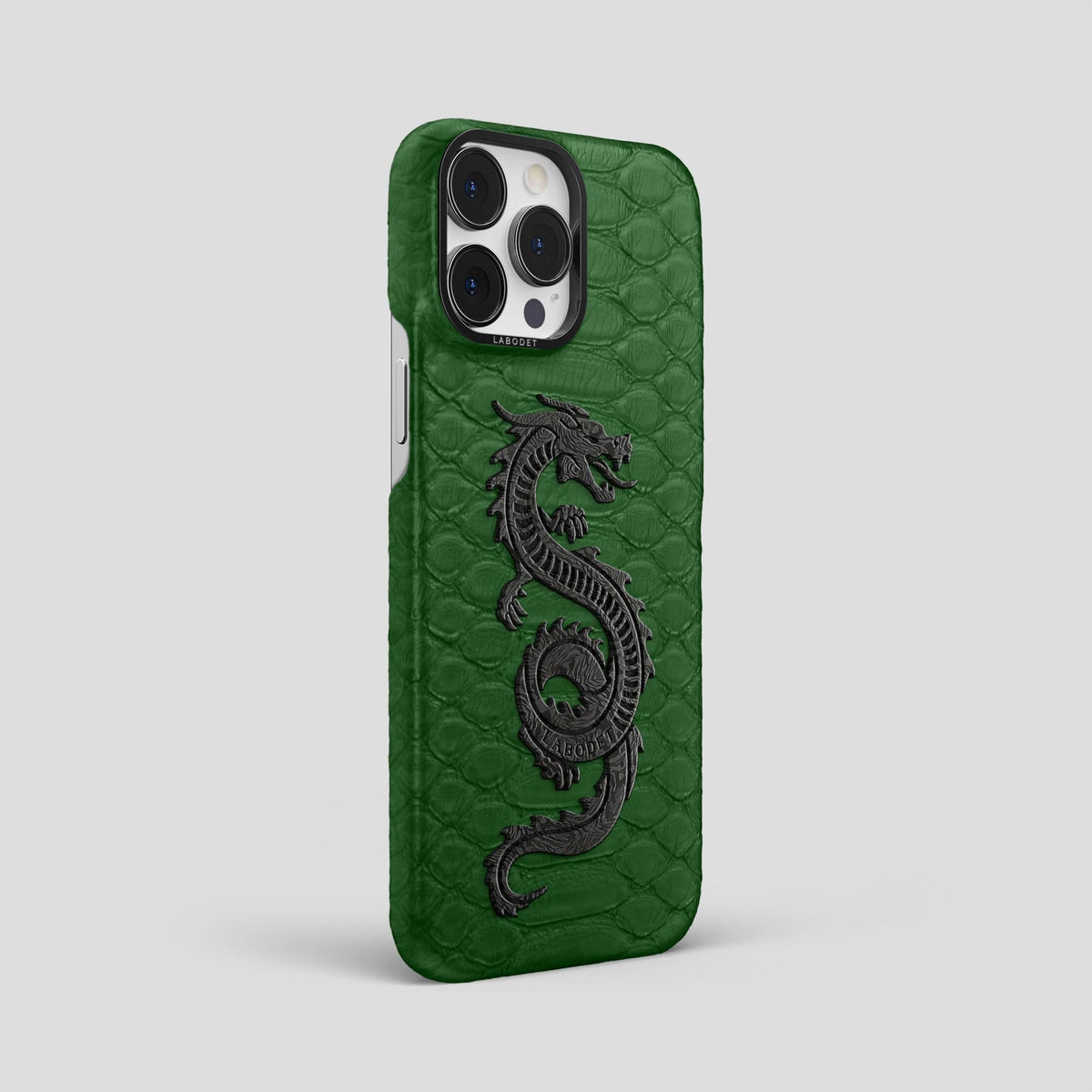 Green iPhone 13 Pro Max Classic Case Python with Black Metal -2 | Green-Black