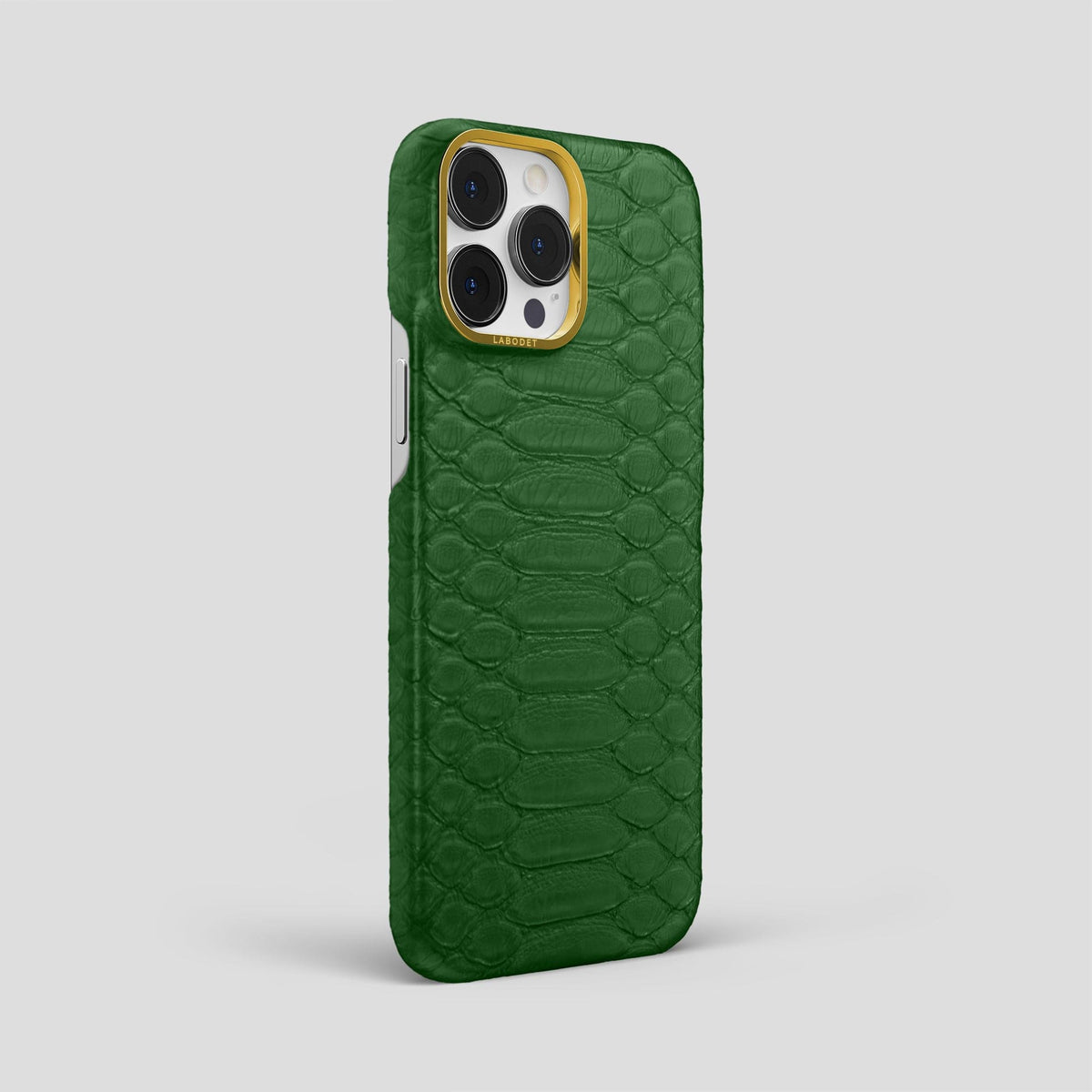 Green iPhone 13 Pro Max Classic Case Python with Gold Metal -2 | Green-Gold