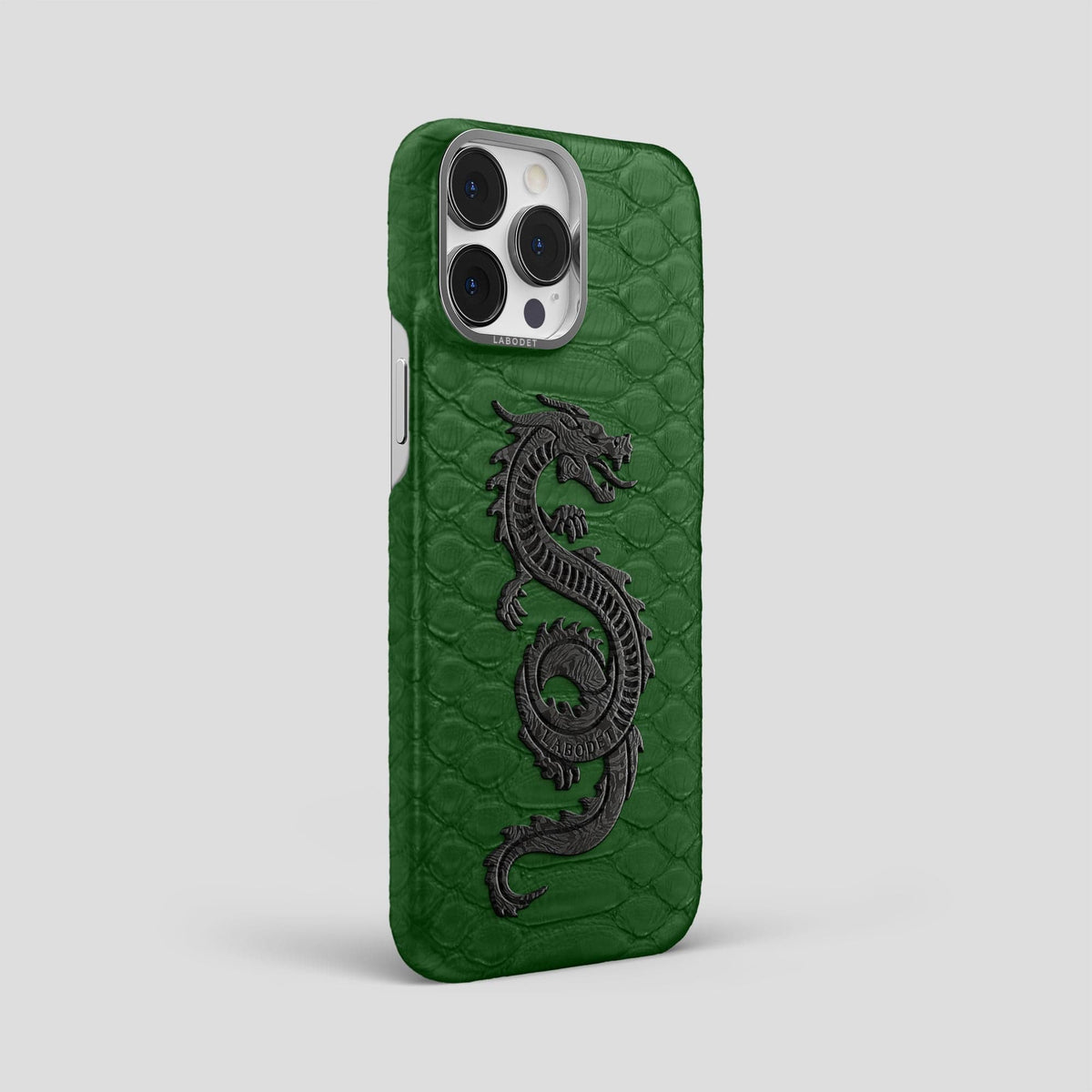 Green iPhone 13 Pro Max Classic Case Python with Steel Metal -2 | Green-Steel