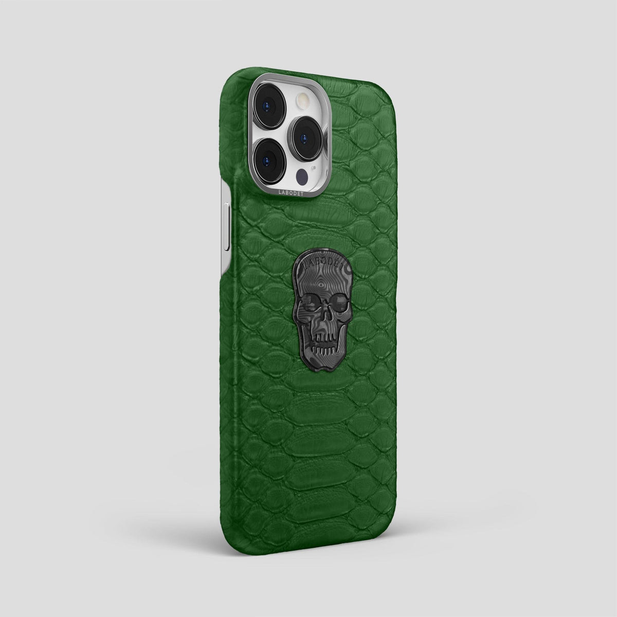 Green iPhone 13 Pro Max Classic Case Python with Steel Metal -2 | Green-Steel