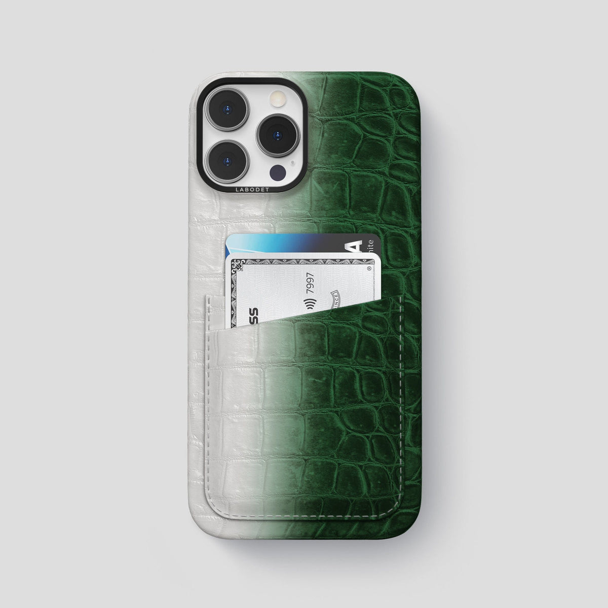 Green iPhone 13 Pro Max Himalaya Card Case with Black Metal -1 | Green-Black