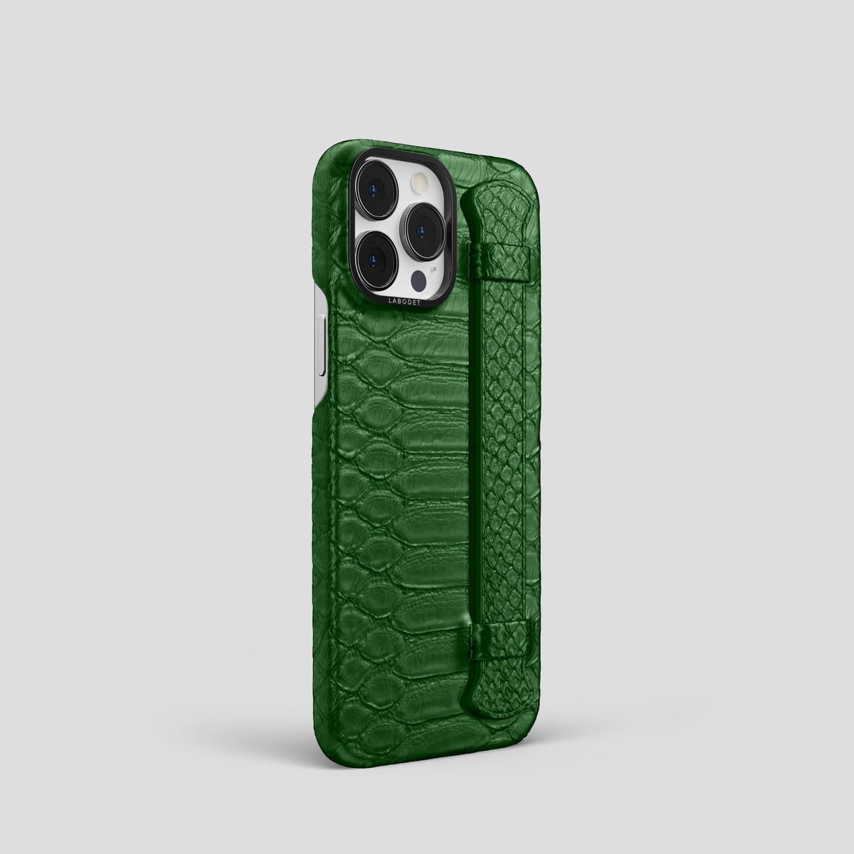 Green iPhone 13 Pro Strap Case Python with Black Metal -2 | Green-Black