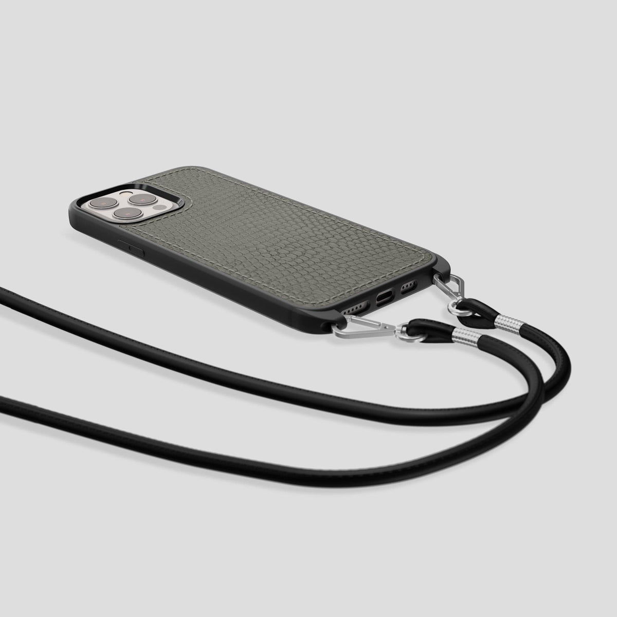 Grey Crossbody Sport iPhone 13 Pro Max Lizard -7 | Grey