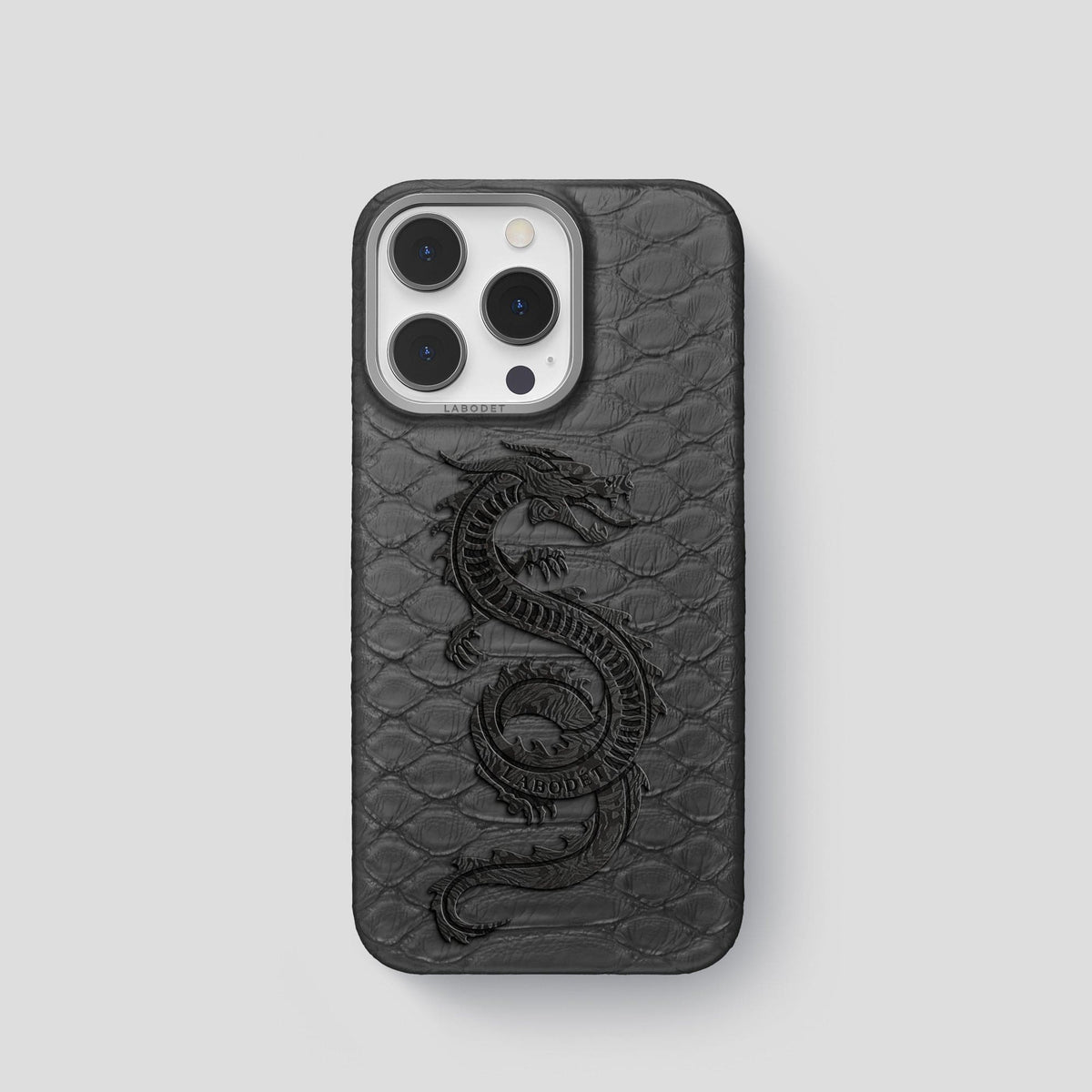 Grey iPhone 13 Pro Classic Case Python with Steel Metal -1 | Grey-Steel