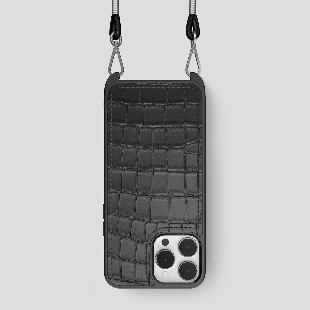 Grey iPhone 13 Pro Crossbody Sport Case Alligator -1 | Grey