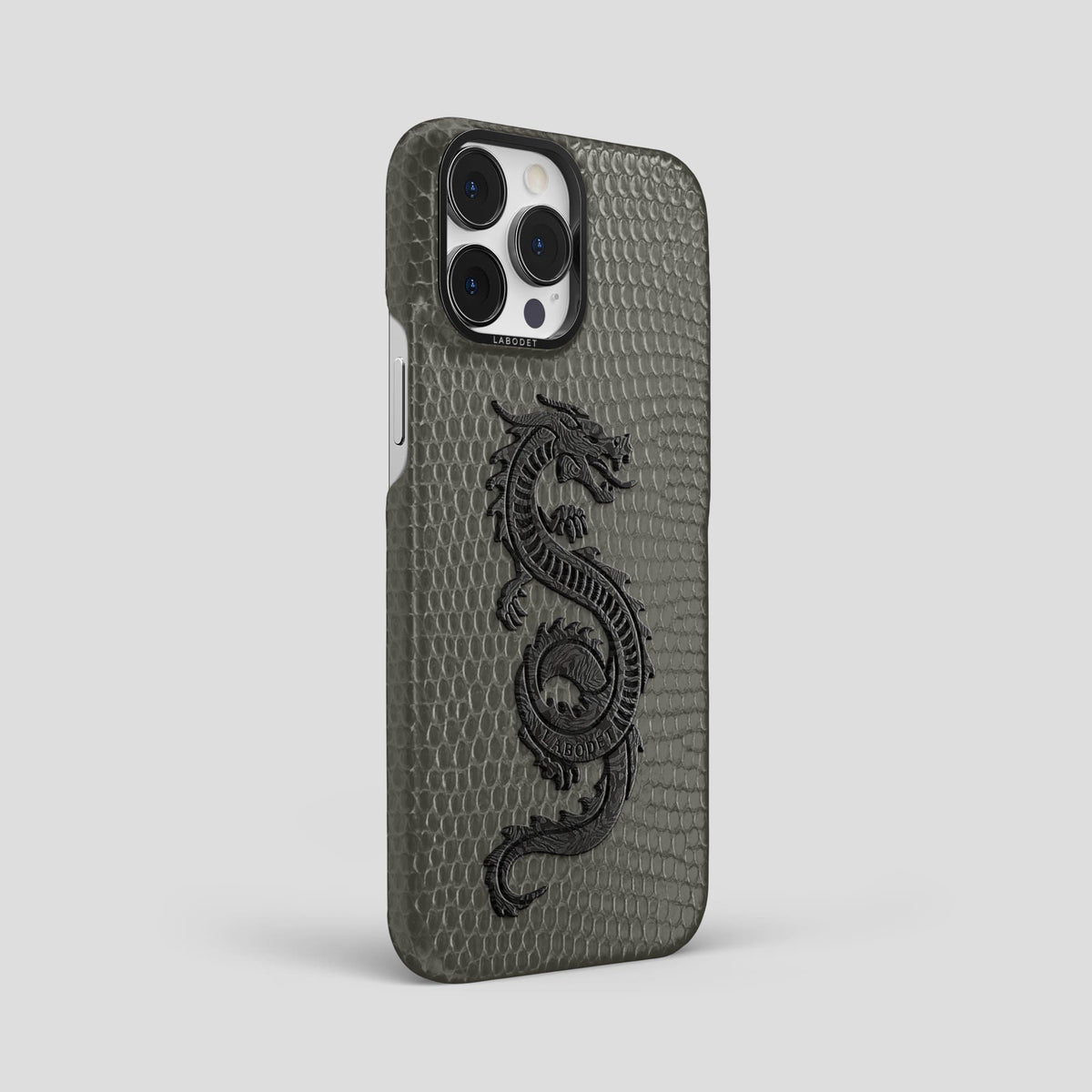 Grey iPhone 13 Pro Max Classic Case with Black Metal -2 | Grey-Black