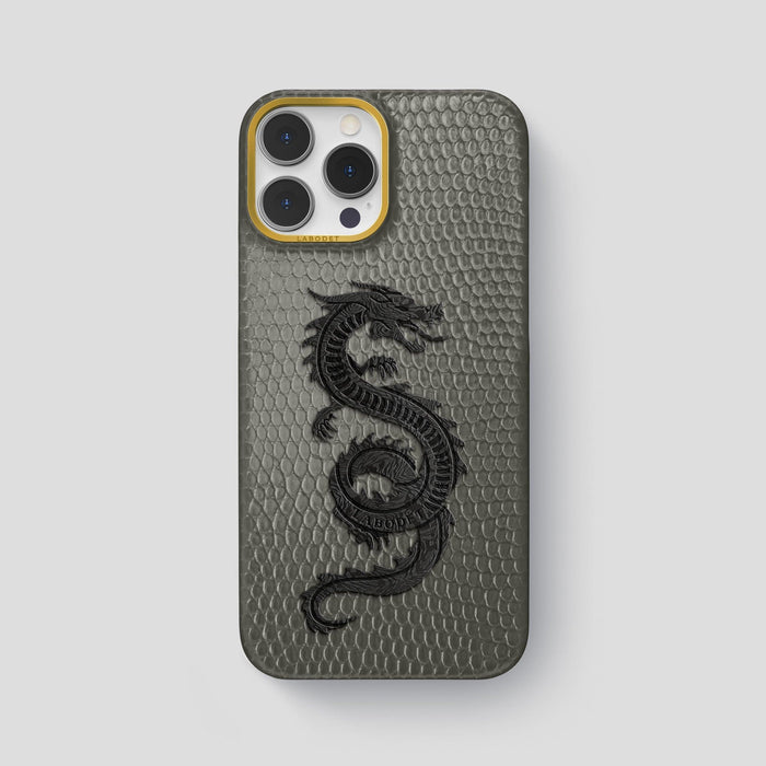 Grey iPhone 13 Pro Max Classic Case with Gold Metal -1 | Grey-Gold