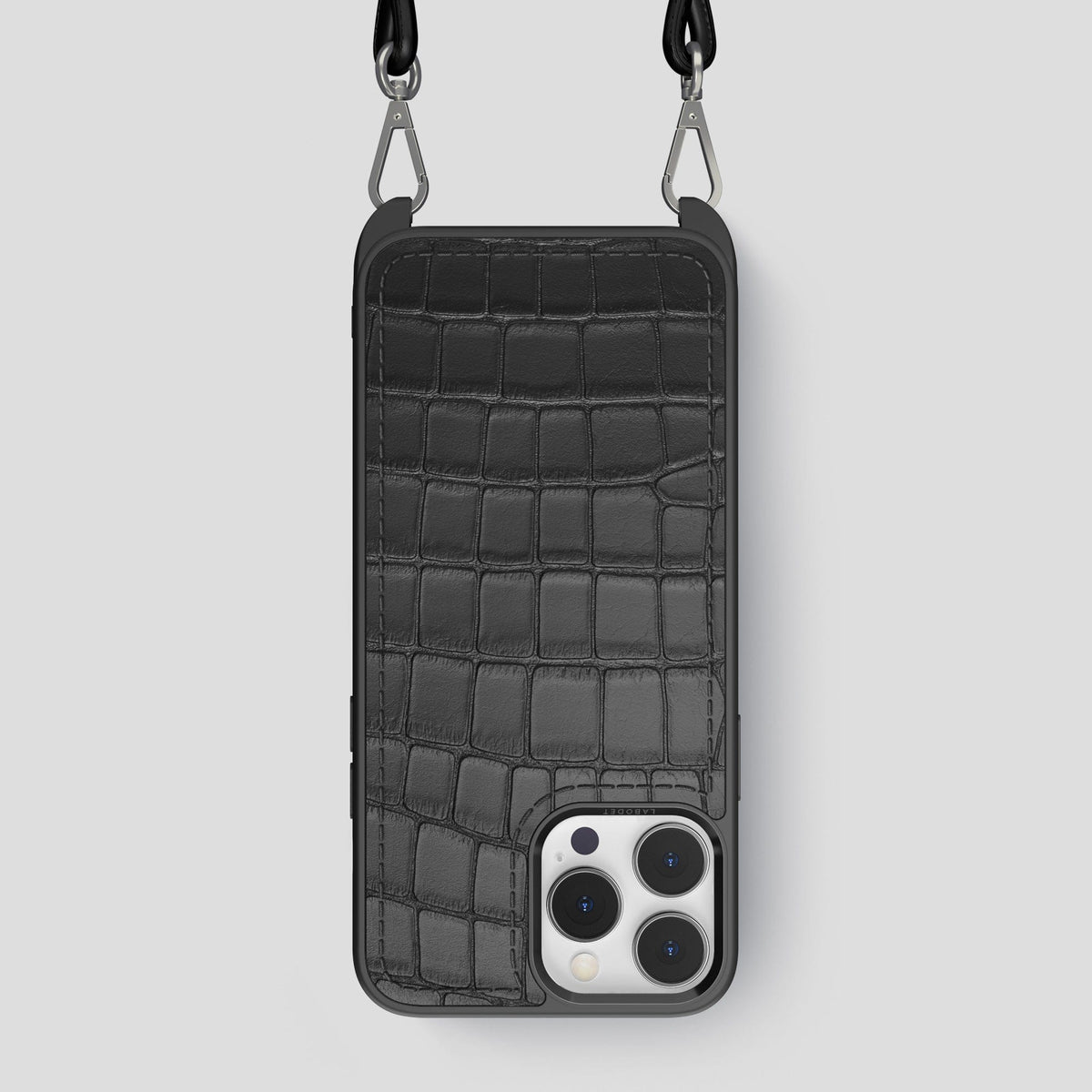 Grey iPhone 13 Pro Max Crossbody Sport Case Alligator -1 | Grey