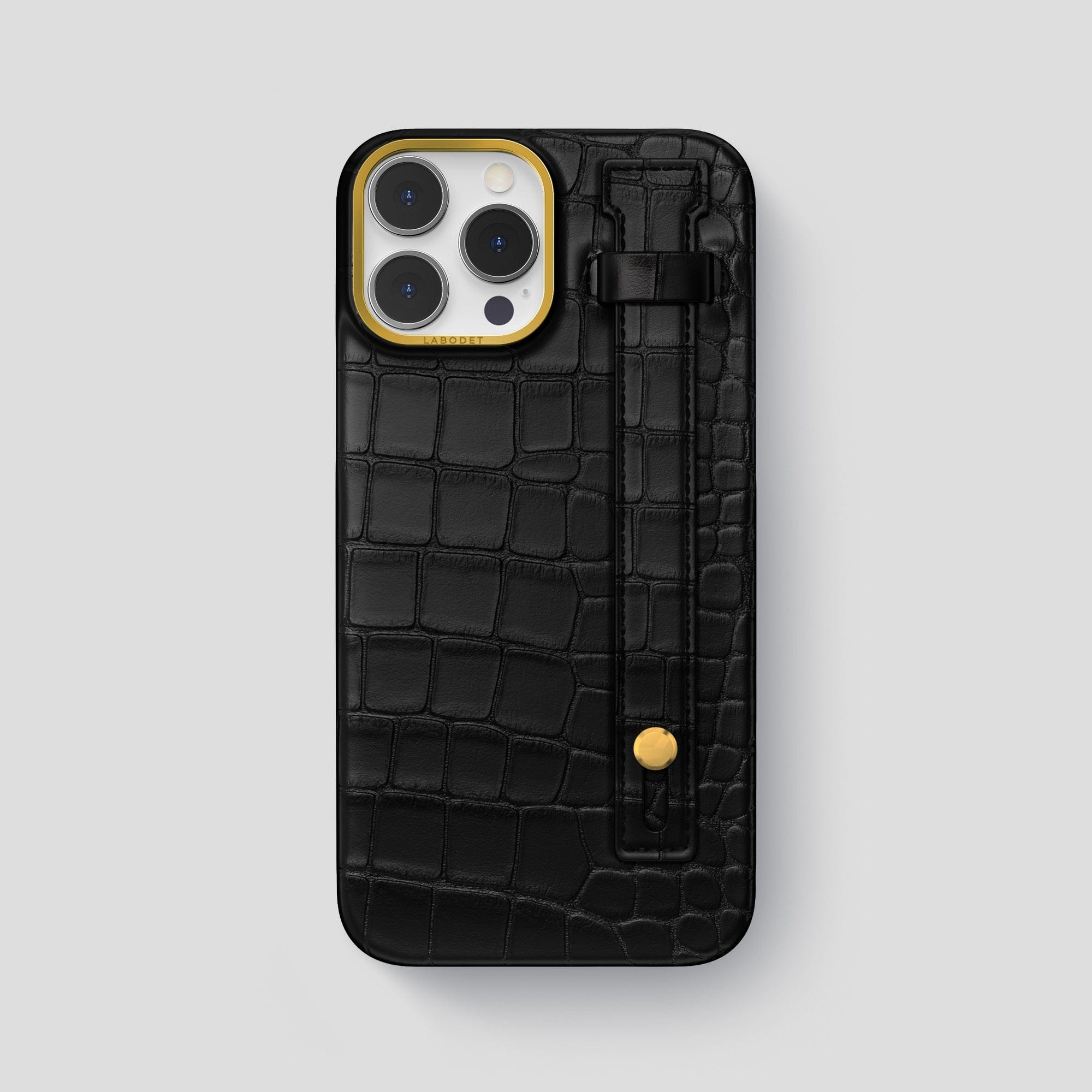 LABODET 本革 オーストリッチ スマホケース　iPhone 14 pro Hand Strap Case For iPhone 14 Pro Max In Alligator · Labodet