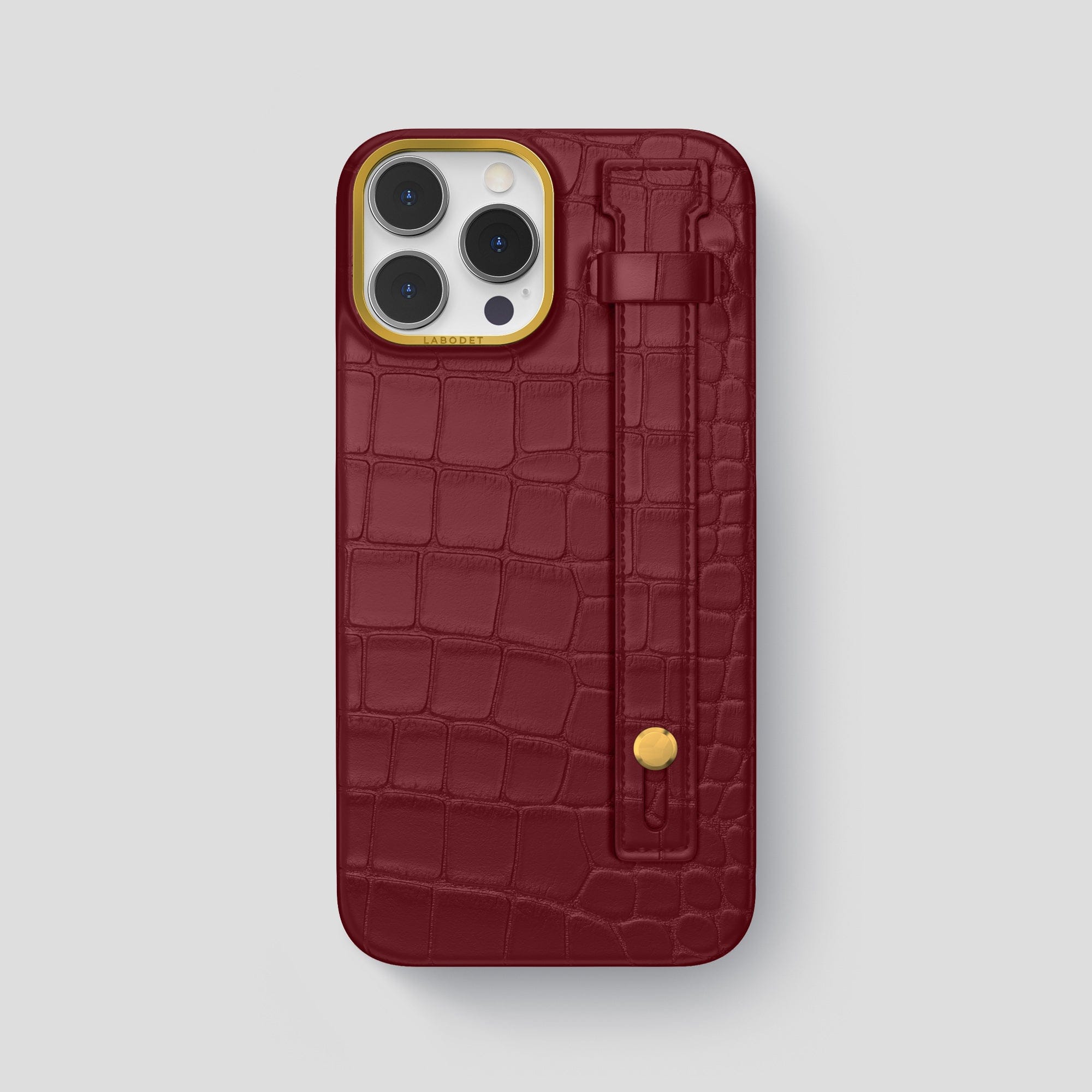 LABODET 本革 オーストリッチ スマホケース　iPhone 14 pro Hand Strap Case For iPhone 14 Pro Max In Alligator · Labodet