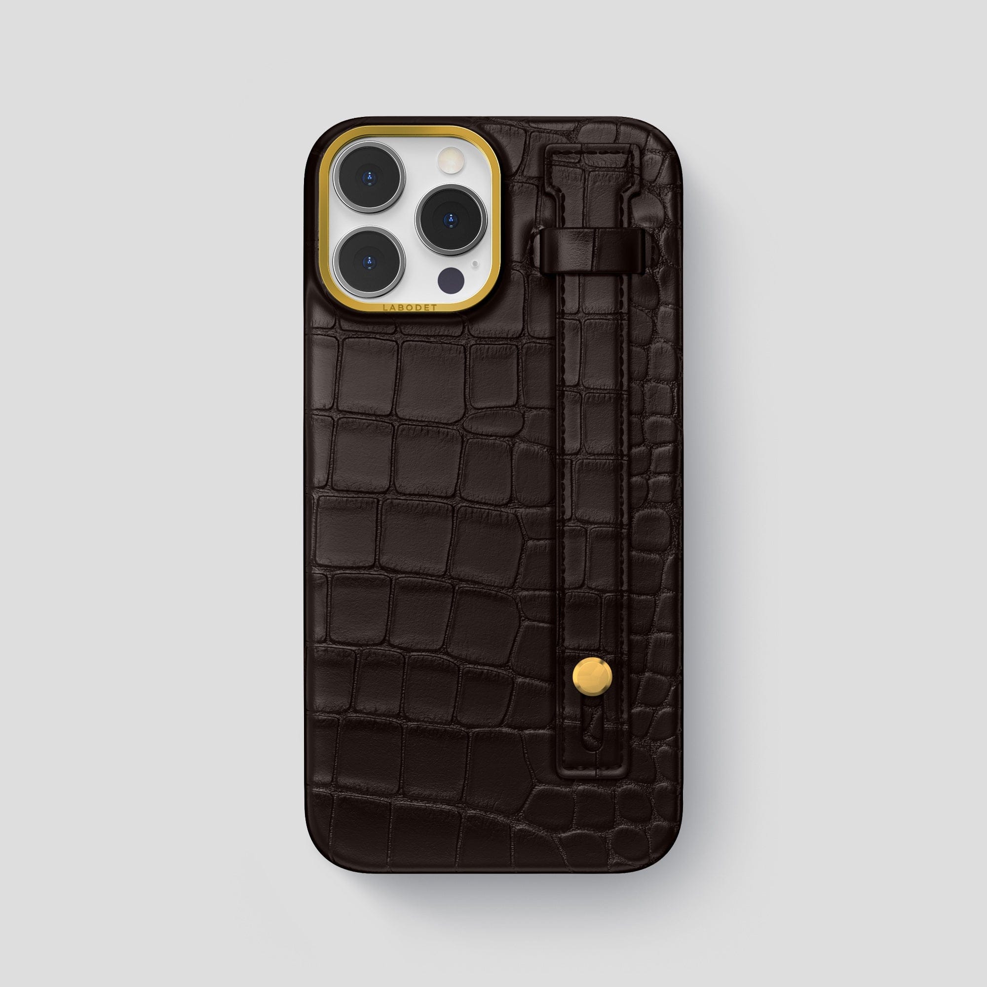 LABODET 本革 オーストリッチ スマホケース　iPhone 14 pro Hand Strap Case For iPhone 14 Pro Max In Alligator · Labodet