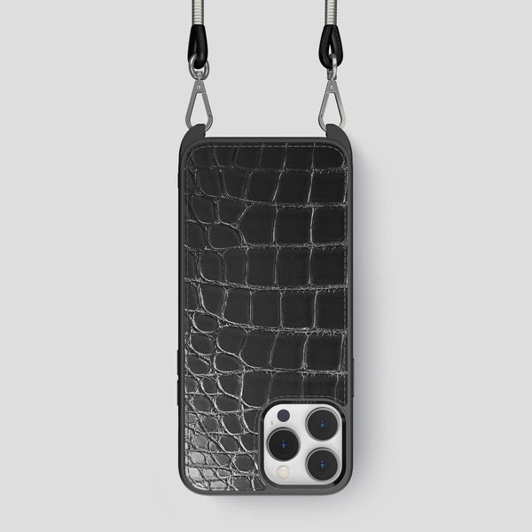 Crossbody Sport Case For iPhone 13 Pro In Patina Alligator