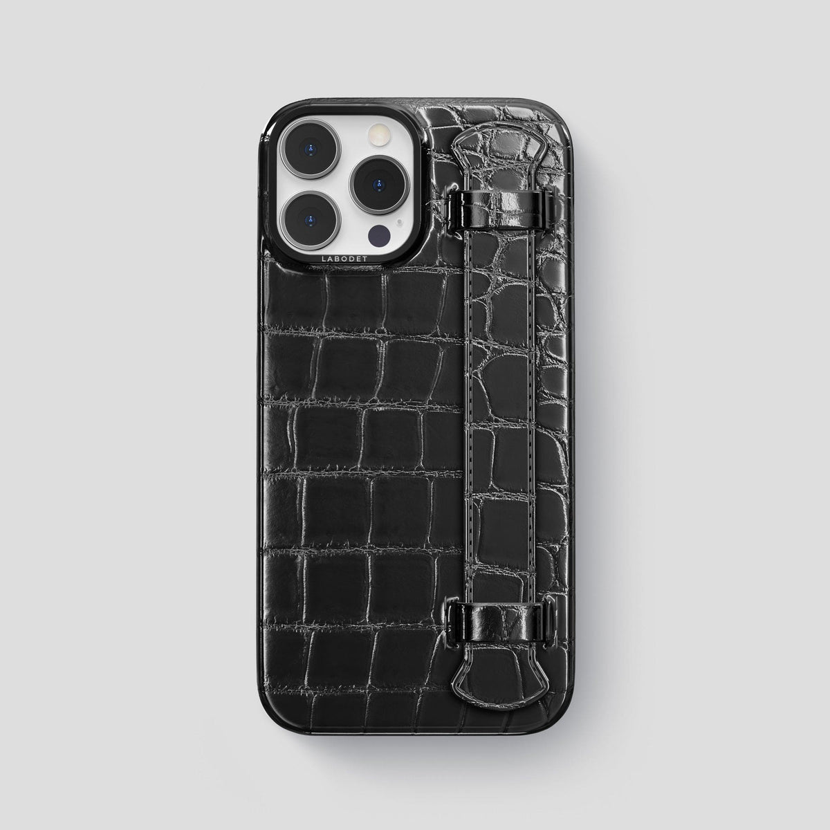 Havana-Black iPhone 13 Pro Max Strap Case with Black Metal -1 | Havana-Black-Black