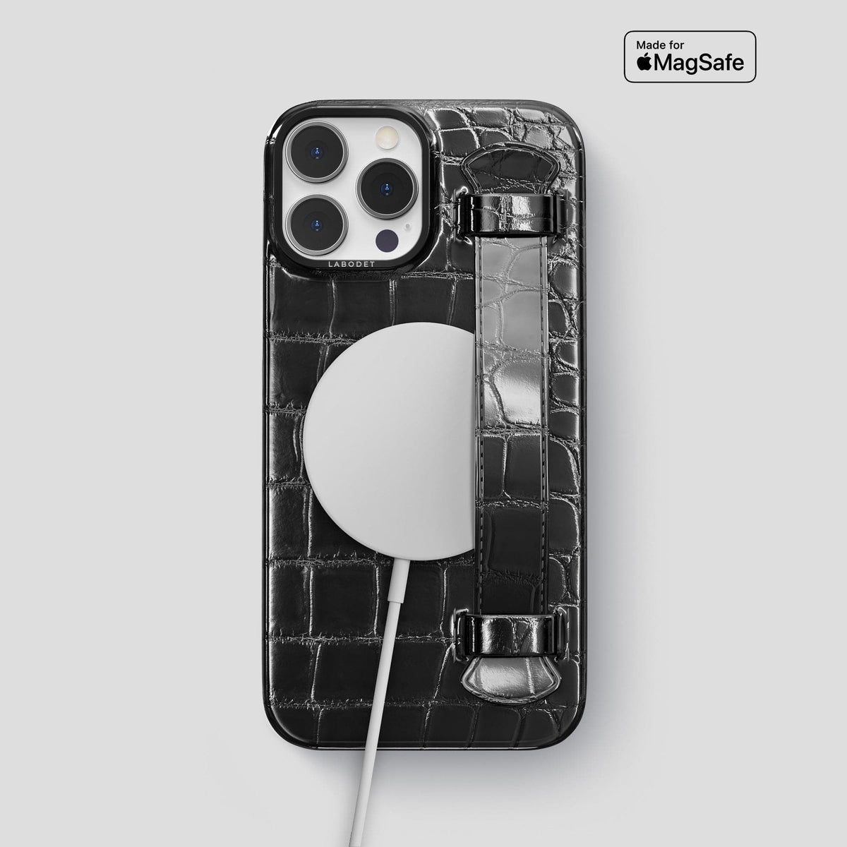 Havana-Black iPhone 13 Pro Max Strap Case with Black Metal -5 | Havana-Black-Black