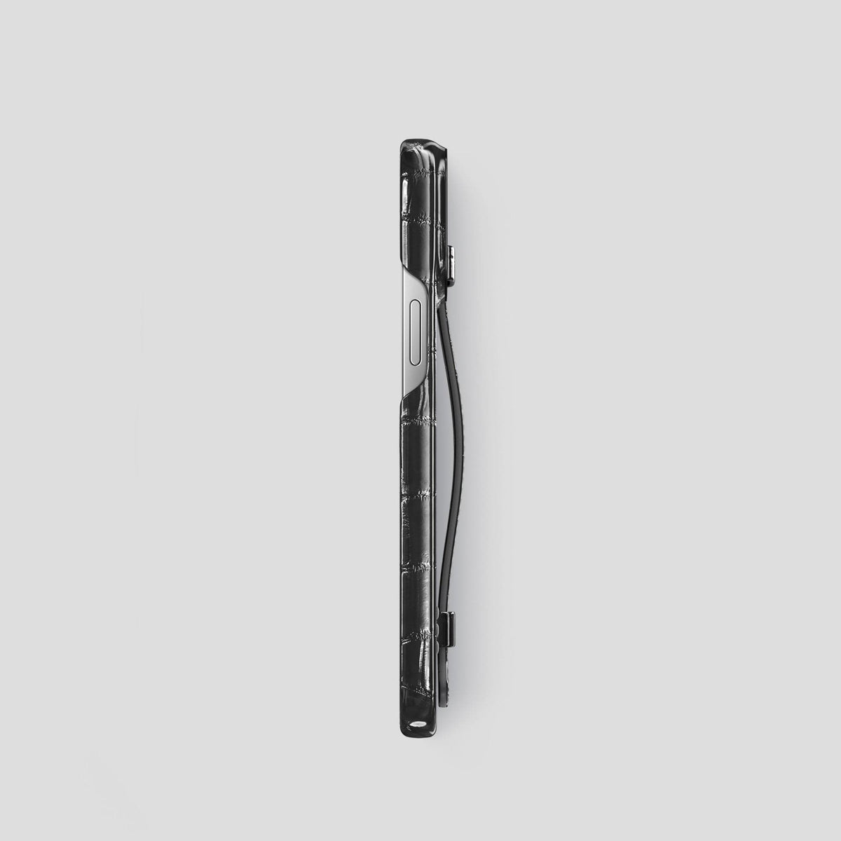 Havana-Black iPhone 13 Pro Strap Case with Black Metal -3 | Havana-Black-Black