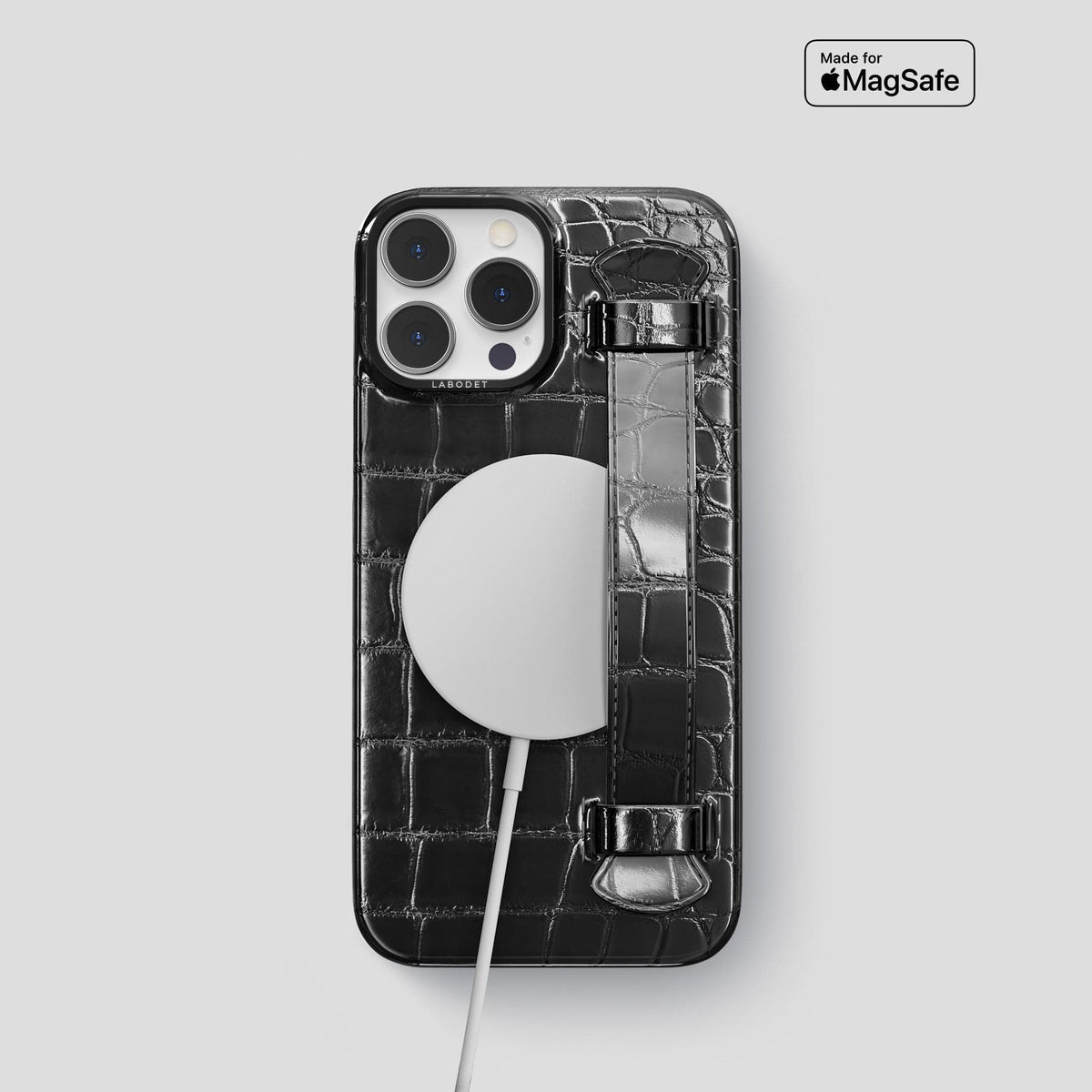 Havana-Black iPhone 13 Pro Strap Case with Black Metal -5 | Havana-Black-Black