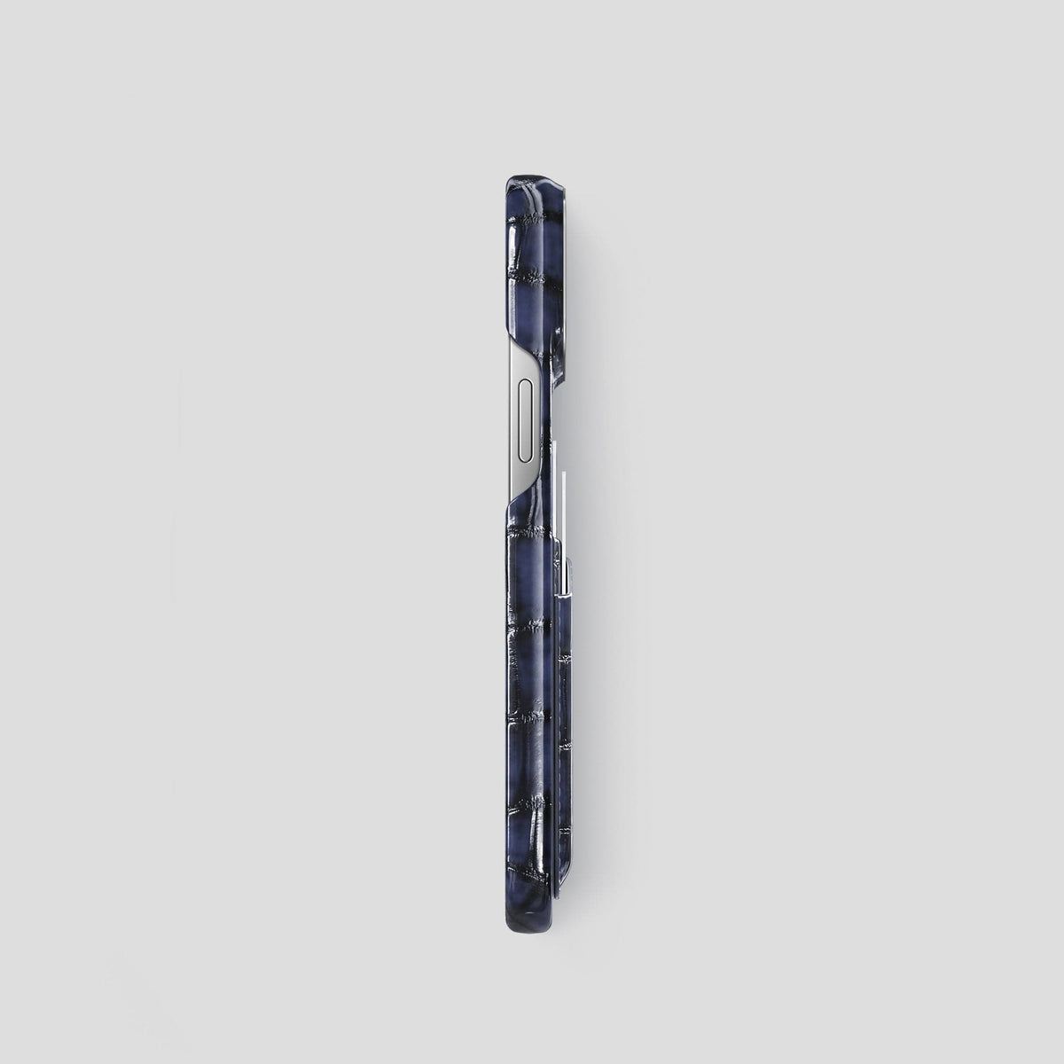 Havana-Blue iPhone 13 Pro Card Case with Steel Metal -3 | Havana-Blue-Steel