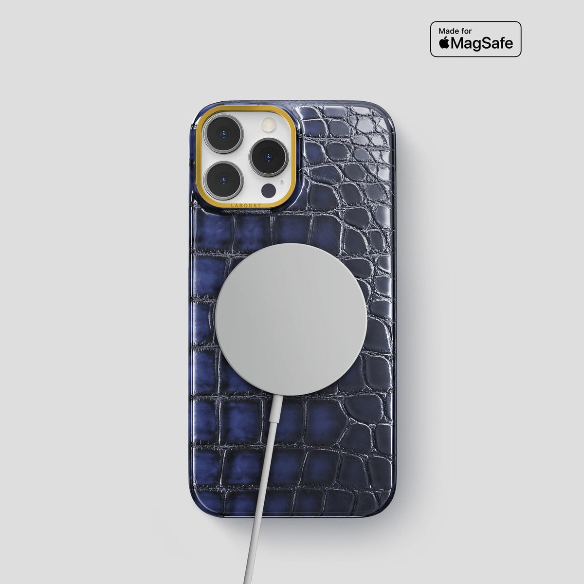 Havana-Blue iPhone 13 Pro Classic Case with Gold Metal -5 | Havana-Blue-Gold