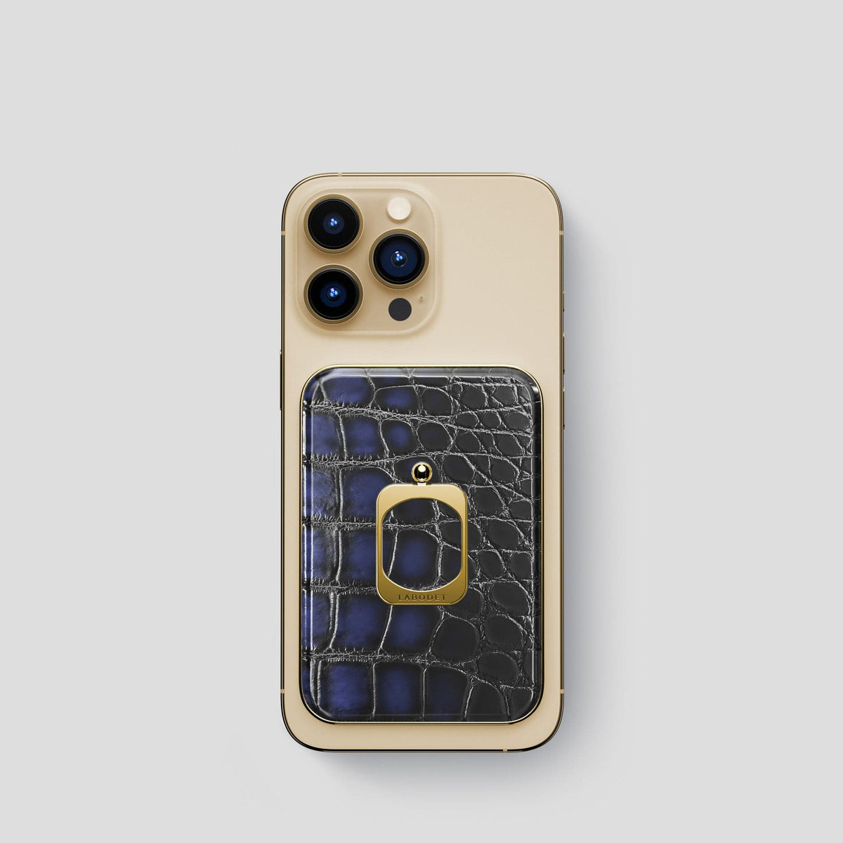 Havana-Blue iPhone 13 Pro MagSafe Ring with Gold Metal -2 | Havana-Blue-Gold